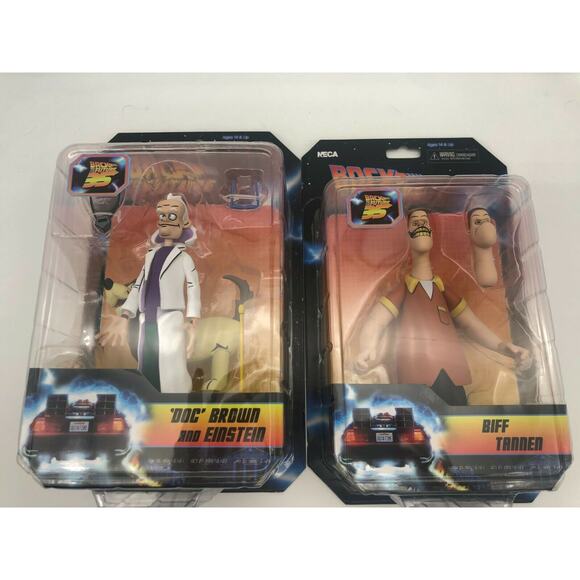 Back To The Future Doc Brown & Einstein & Biff Tanner 6" Action Figure NECA - Picture 3 of 12